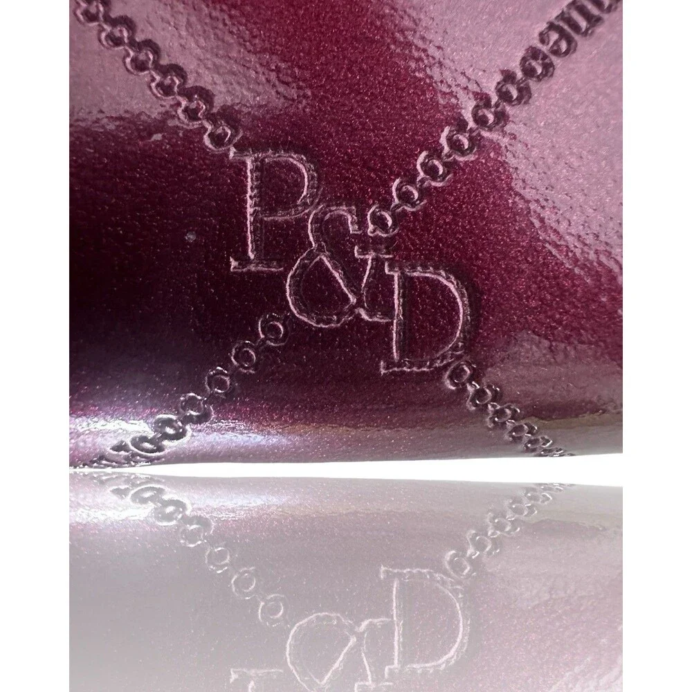 Pinky & Dianne Patent Leather Elegant Burgundy Wine Long Zipper Wallet